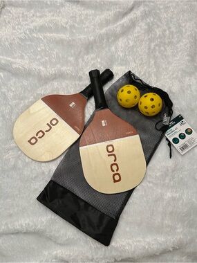 Orca 2-Player Pickleball Set - Tan & Brown Paddle